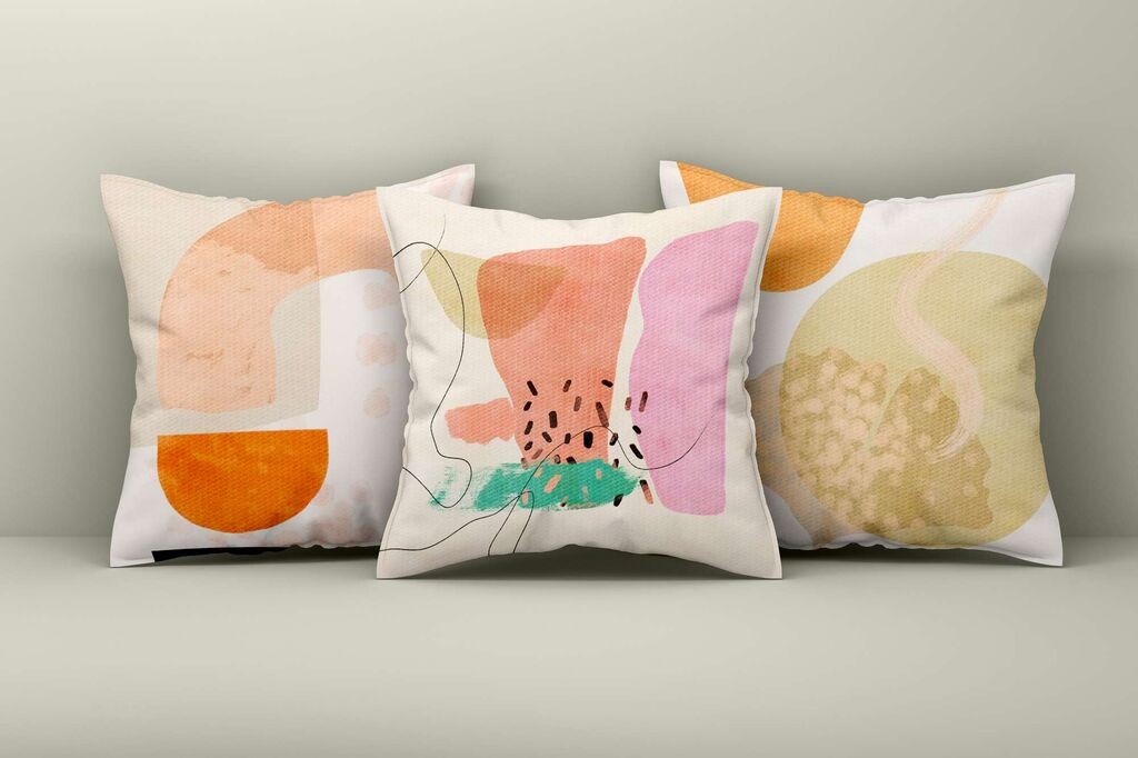 Aberto Design Set ukrasnih jastučnica Asr_plw25-17, 43x43 cm, 3 komada, Šarene