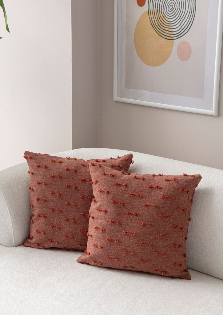 Aberto Design Set ukrasnih jastučnica Tuffet, 43x43 cm, 2 komada, Terakota