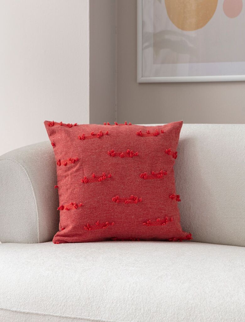 Aberto Design Ukrasna jastučnica Tuffet, 43x43 cm, Crvena
