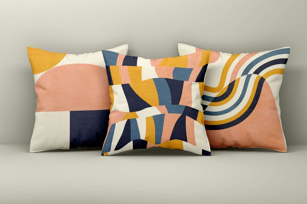 Aberto Design Set ukrasnih jastučnica Asr_plw25-16, 43x43 cm, 3 komada, Šarene