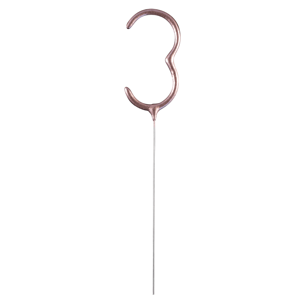 Partydeco Prskalica 9918034, broj 3, Ružičasto zlato