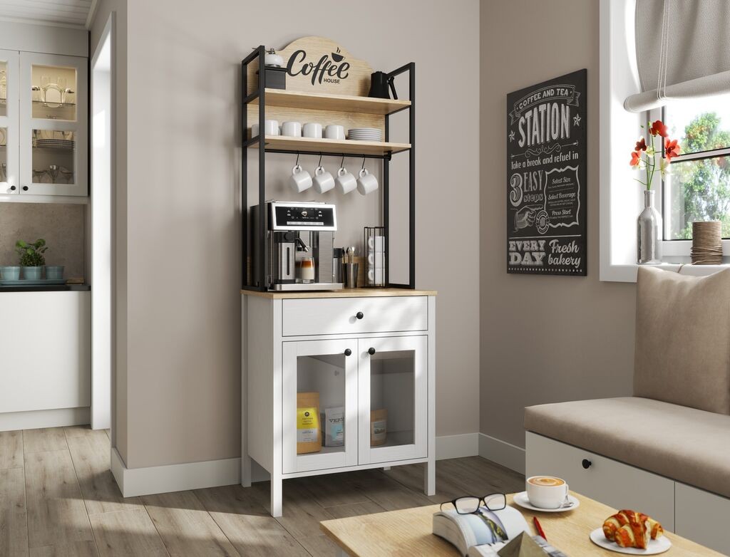 Hanah Home Polica za kafu FRN-20076, 75x210x50 cm, Bijela