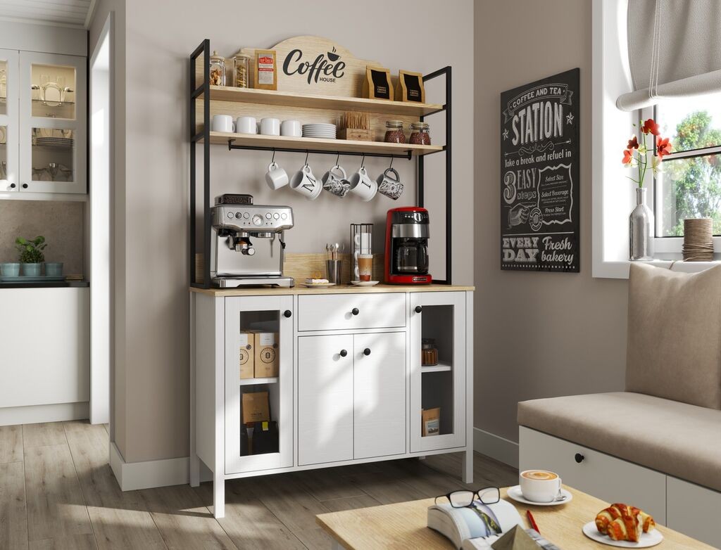 Hanah Home Polica za kafu FRN-20075, 120x210x50 cm, Bijela