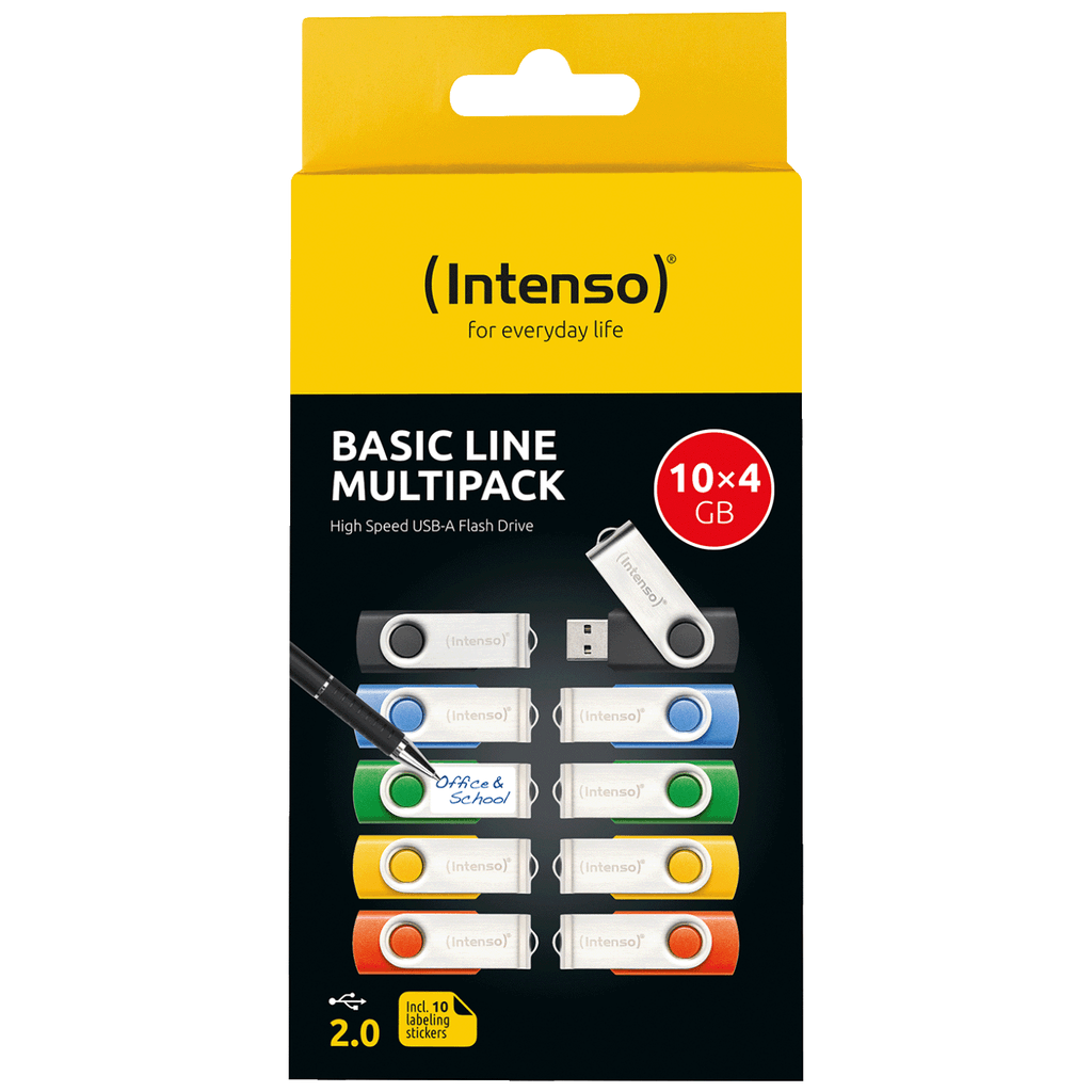 Intenso Set od 10 USB Fleš memorija, 4 GB Hi-Speed, Basic Line, USB 2.0-10x4GB/Basic Line Multipack