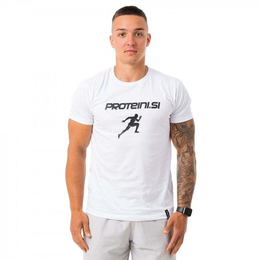 Proteini.si Muška sportska majica, Tom, Bijela
