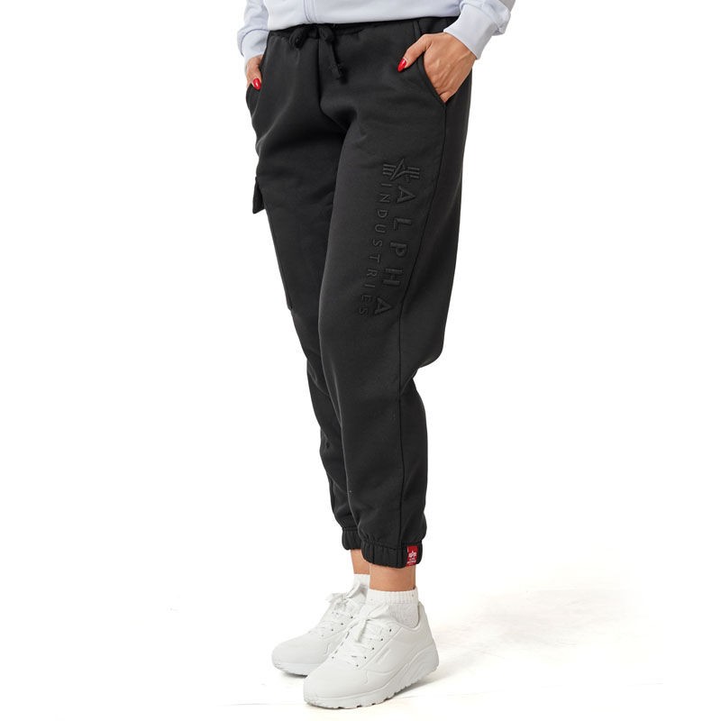 Alpha Ženski donji deo trenerke Alpha Industries Emb Jogger Wmn, Crni