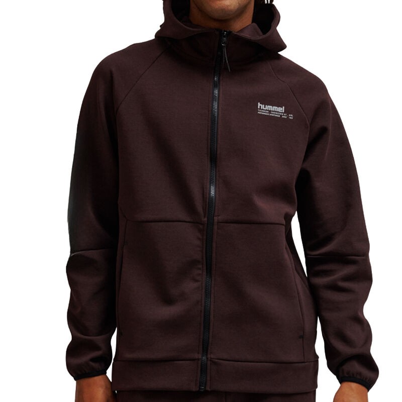 Hummel Muški duks Hmltech Fleece Regular Zip Hoodie, Bordo