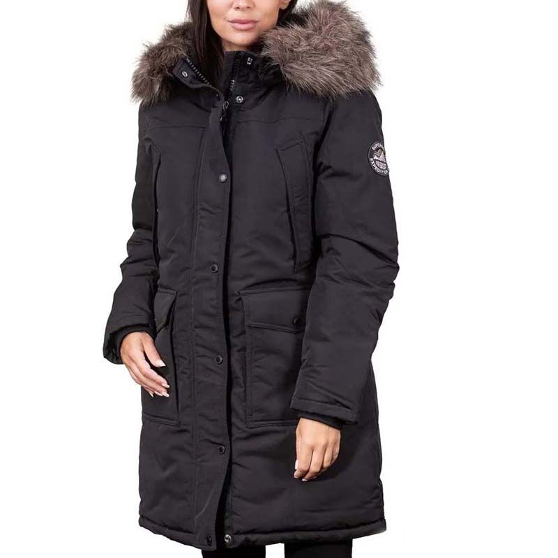 Superdry Ženska jakna Everest Faux Fur, Crna