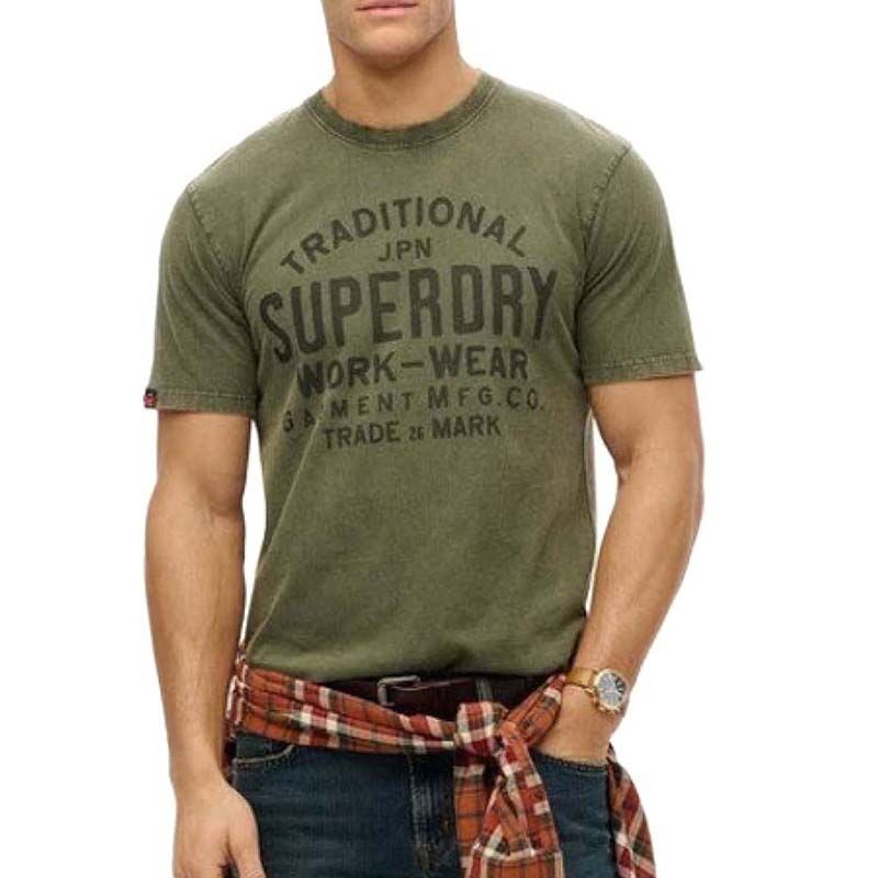 Superdry Muška majica Machined Goods Workwear Tee, Maslinasta