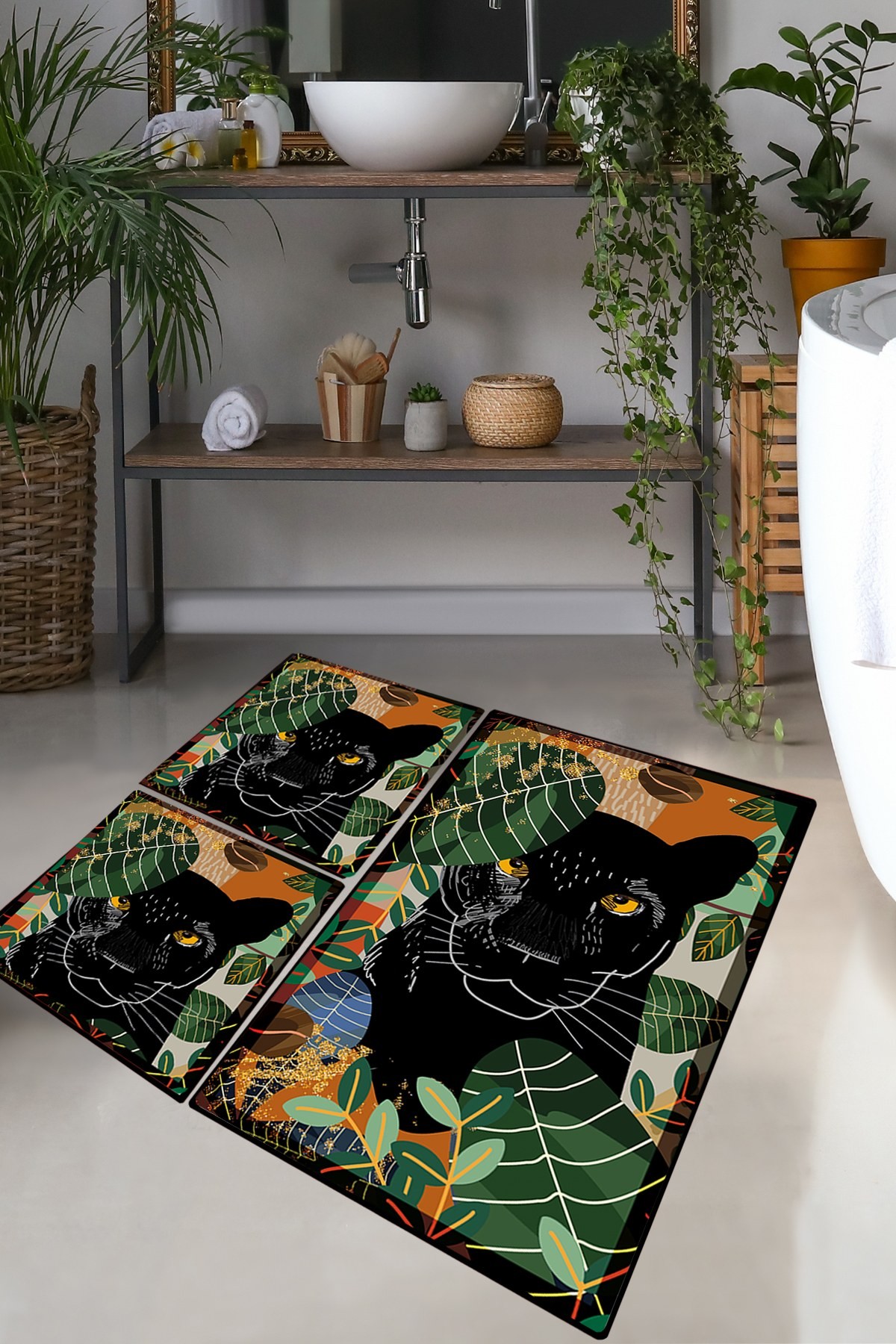 L'essentiel Maison Set od 3 kupaonska tepiha Colorful