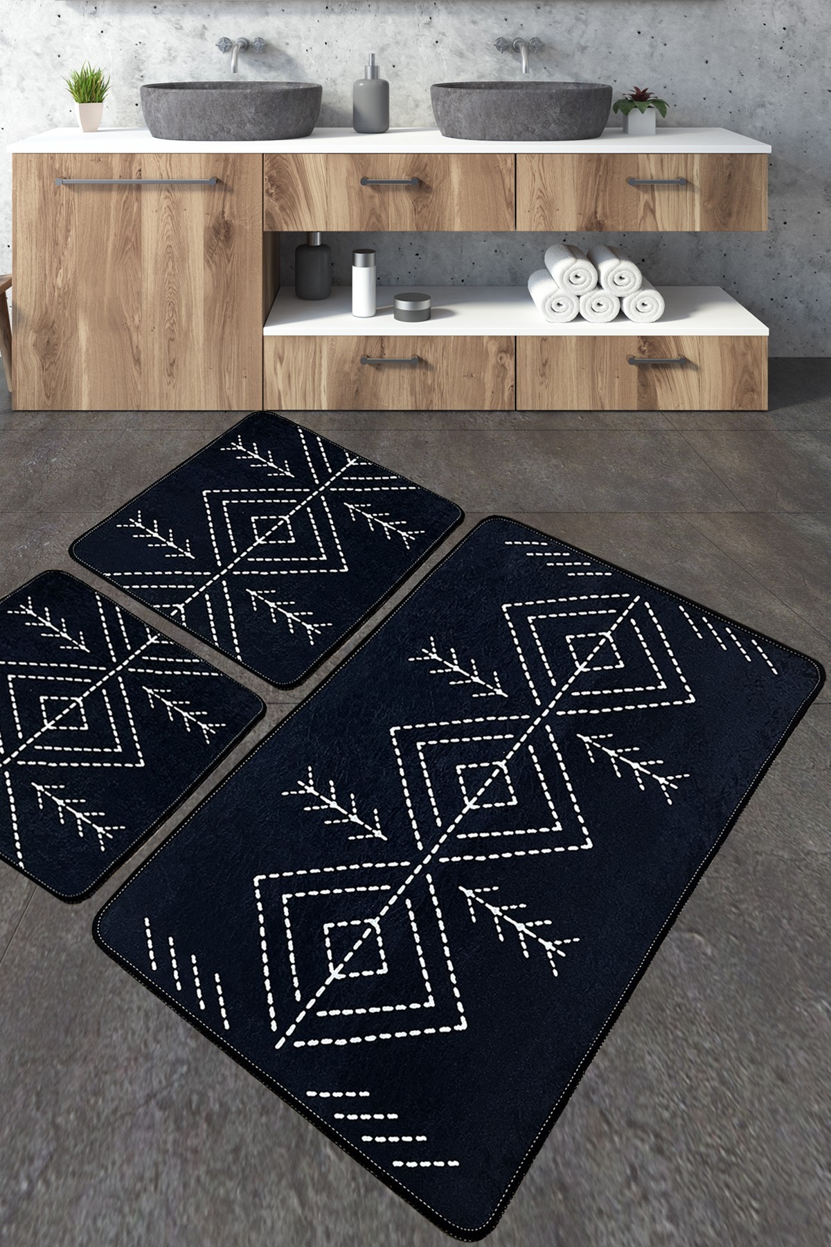 L'essentiel Maison Set od 3 kupaonska tepiha Colorful