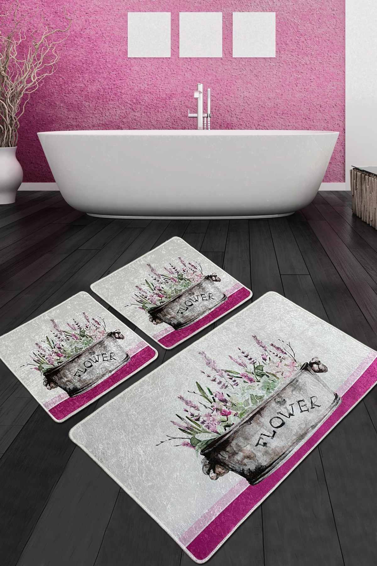 L'essentiel Maison Set od 3 kupaonska tepiha Colorful