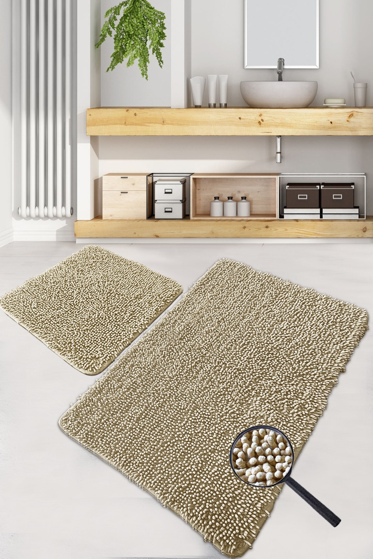 L'essentiel Maison Set od 2 tepiha za kupatilo, krem ​​boje