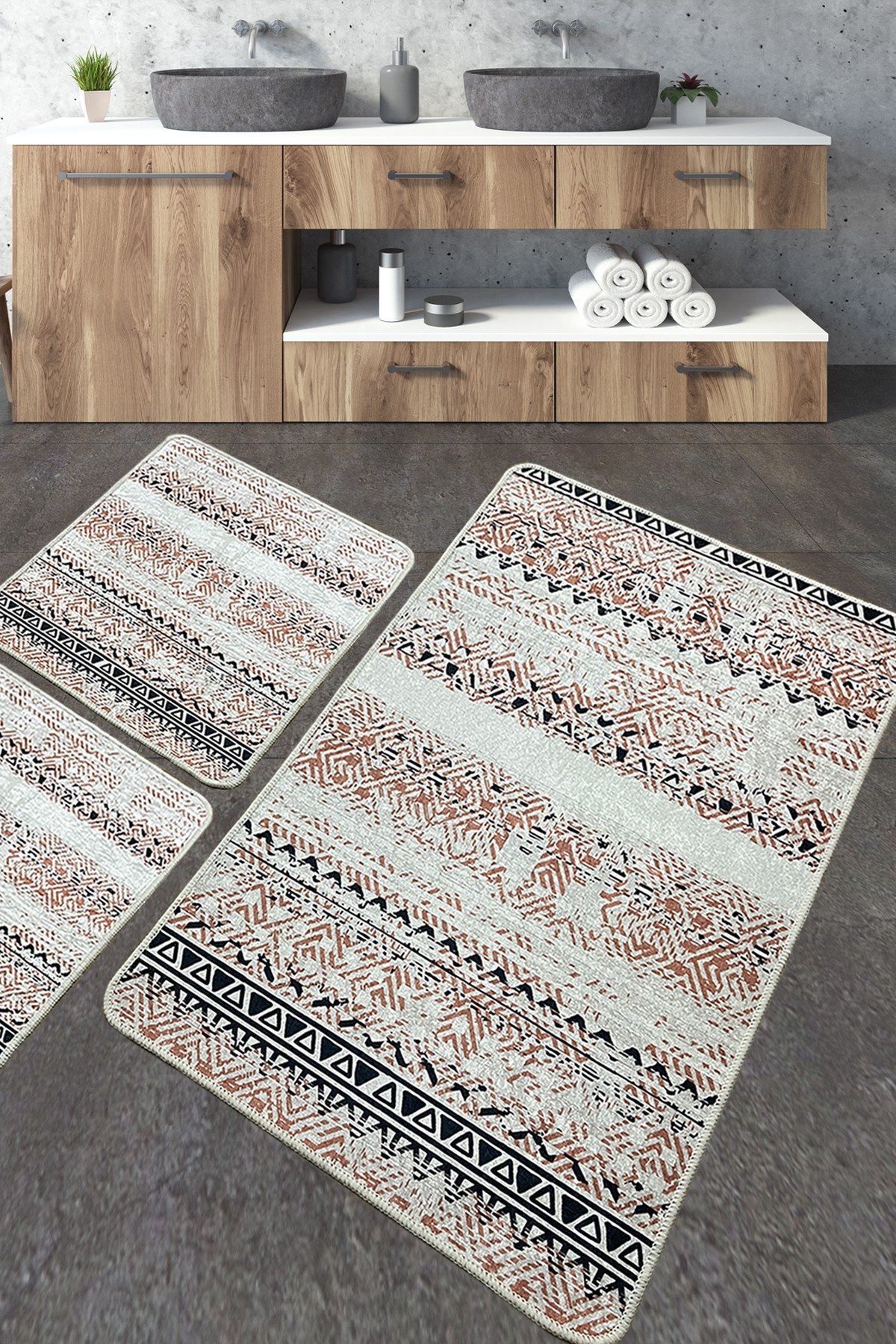 L'essentiel Maison Set od 3 kupaonska tepiha Colorful