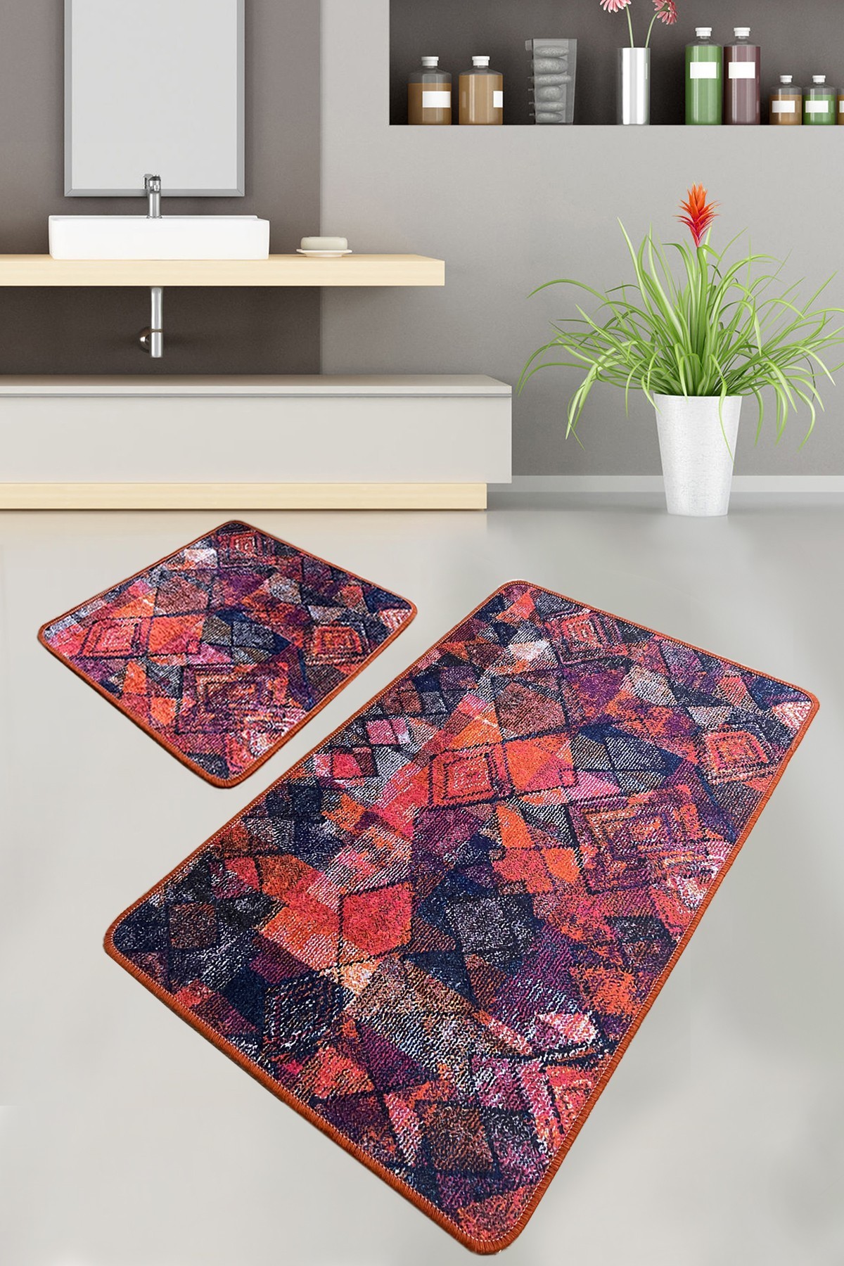 L'essentiel Maison Set od 2 kupaonska tepiha Šarene