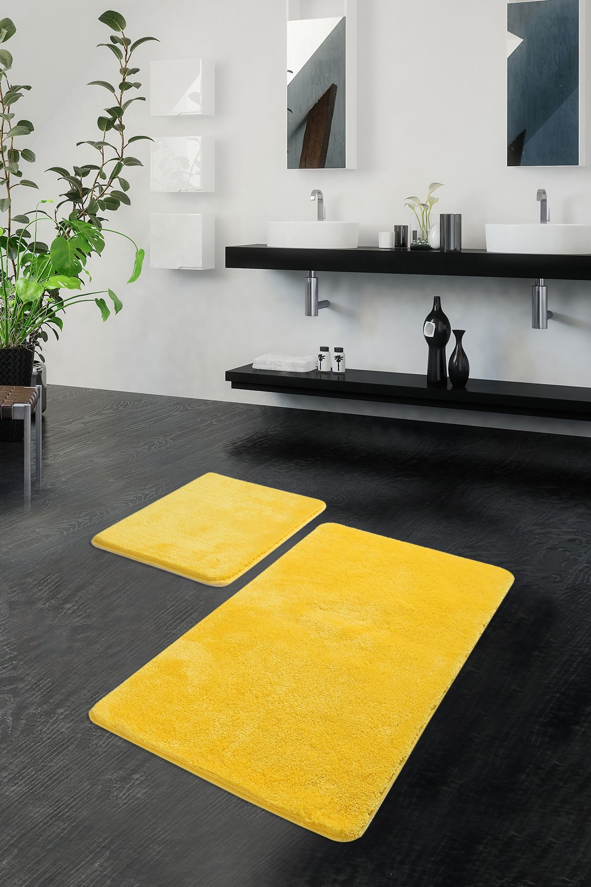 L'essentiel Maison Set od 2 tepiha za kupatilo, žute boje
