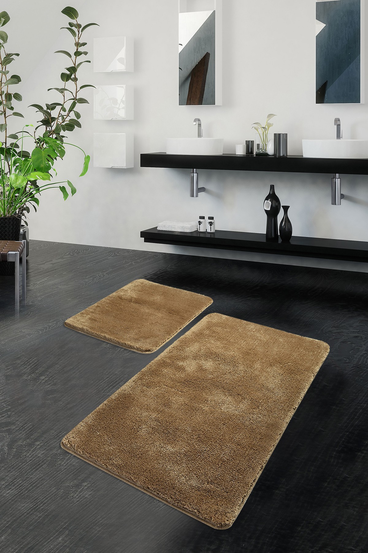 L'essentiel Maison Set od 2 tepiha za kupatilo, krem ​​boje