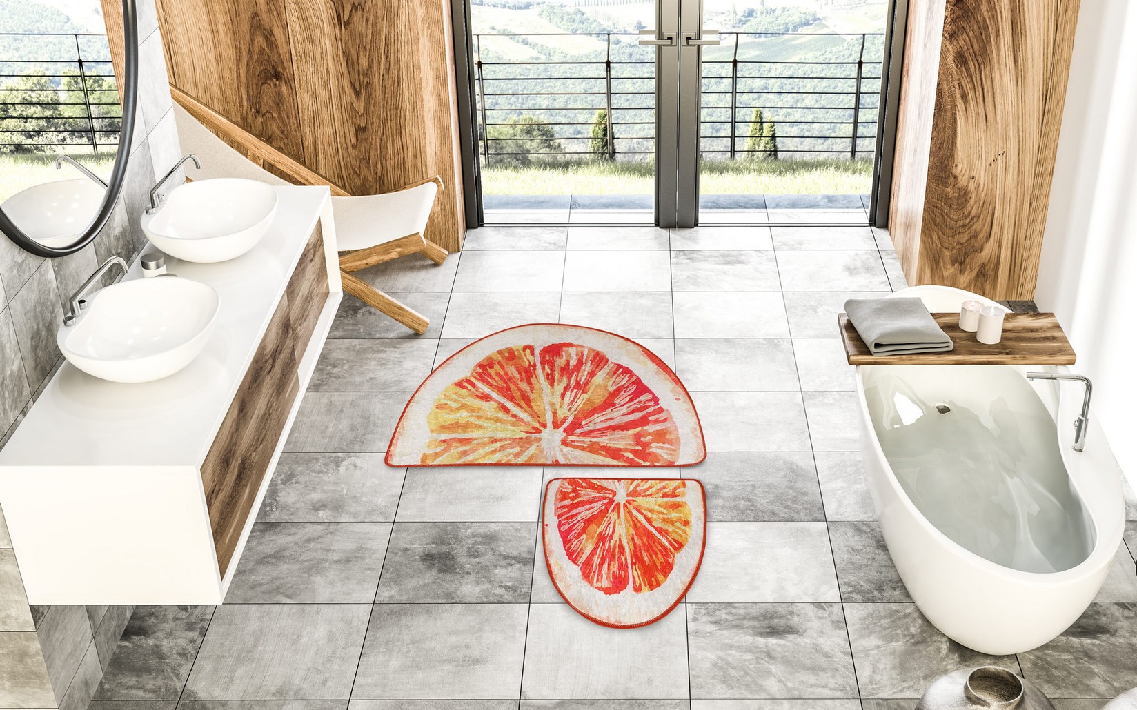 L'essentiel Maison Set od 2 kupaonska tepiha Šarene