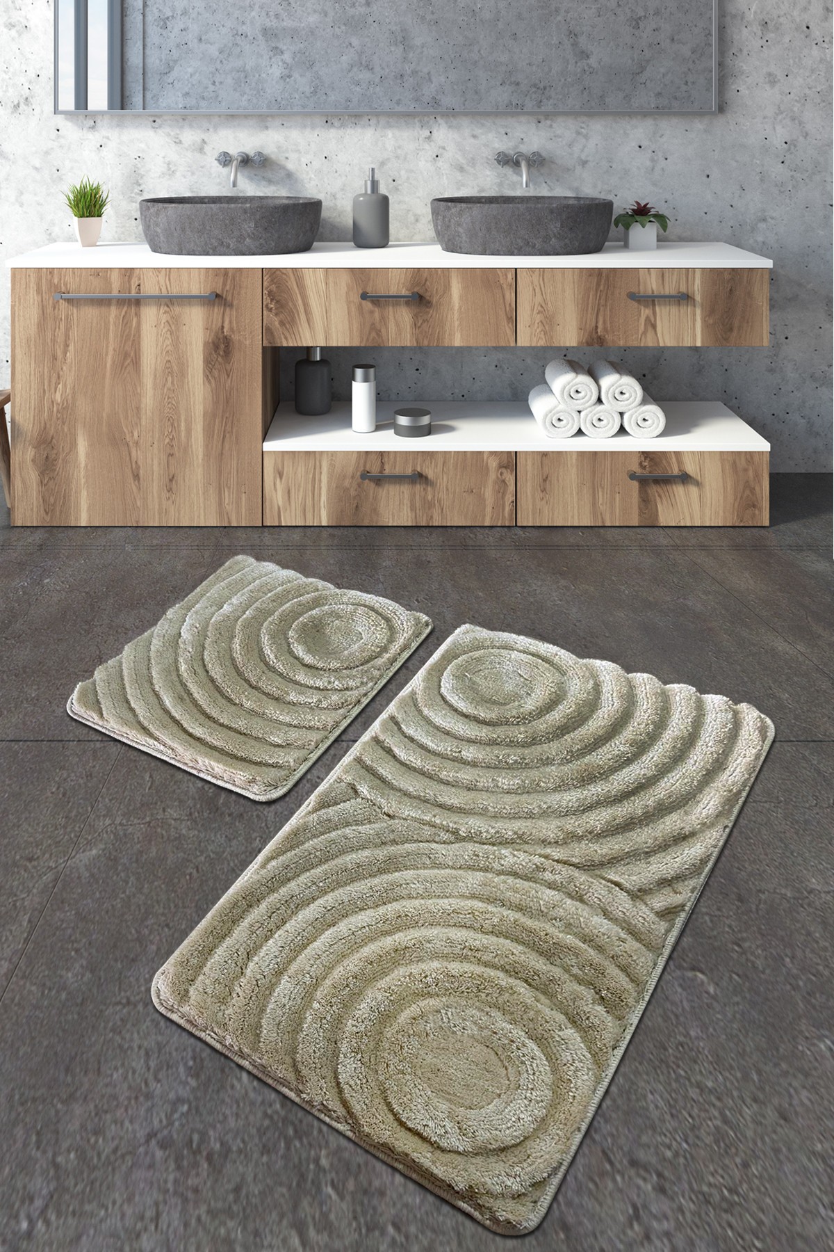 L'essentiel Maison Set od 2 tepiha za kupatilo, krem ​​boje