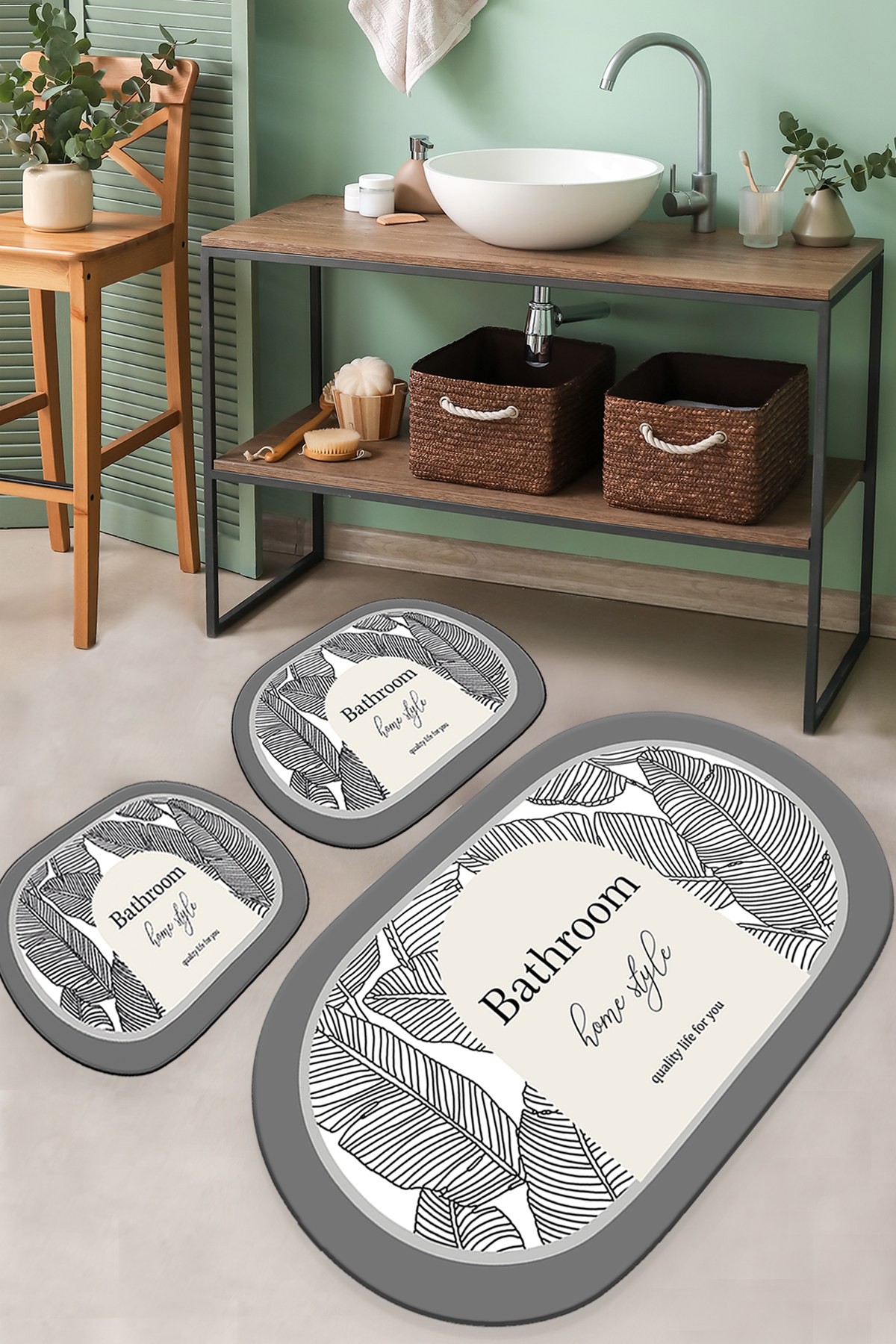 L'essentiel Maison Set od 3 kupaonska tepiha Colorful