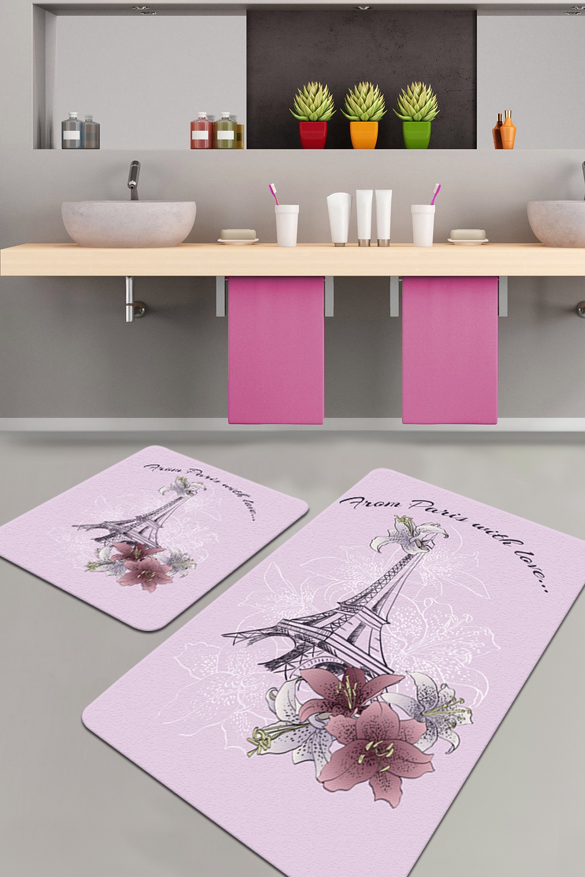 L'essentiel Maison Set od 2 kupaonska tepiha Šarene