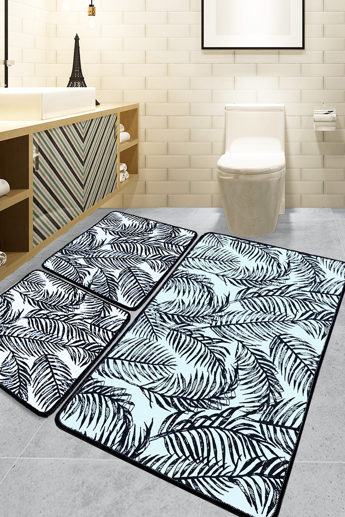 L'essentiel Maison Set od 3 kupaonska tepiha Colorful