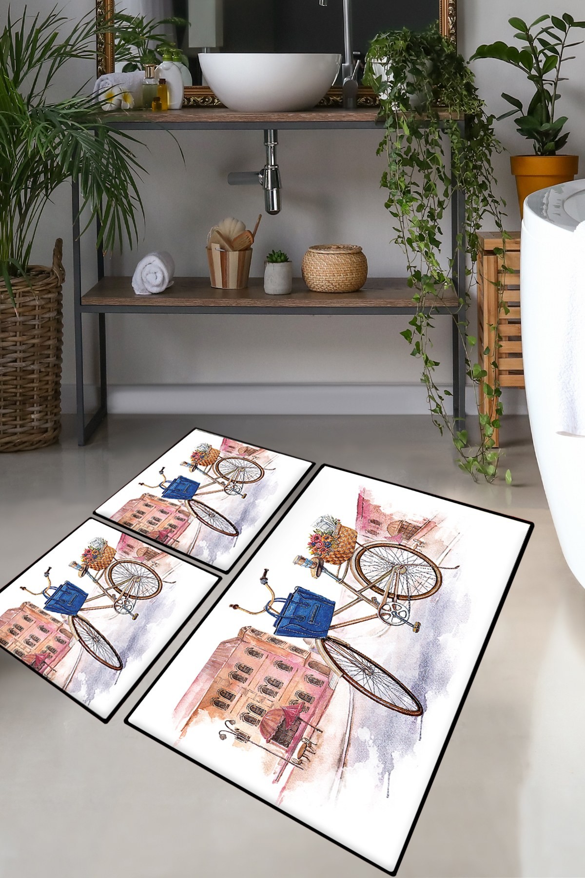 L'essentiel Maison Set od 3 kupaonska tepiha Colorful