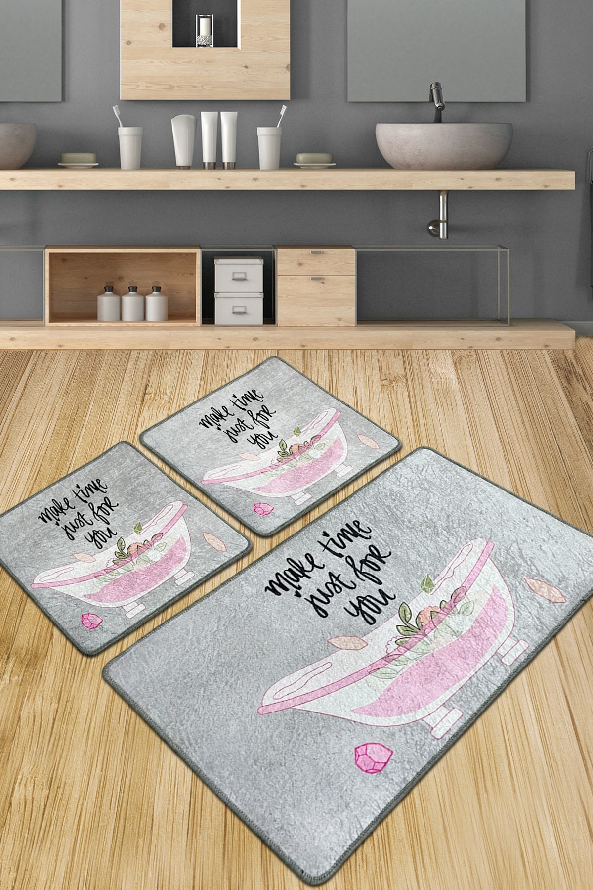 L'essentiel Maison Set od 3 kupaonska tepiha Colorful