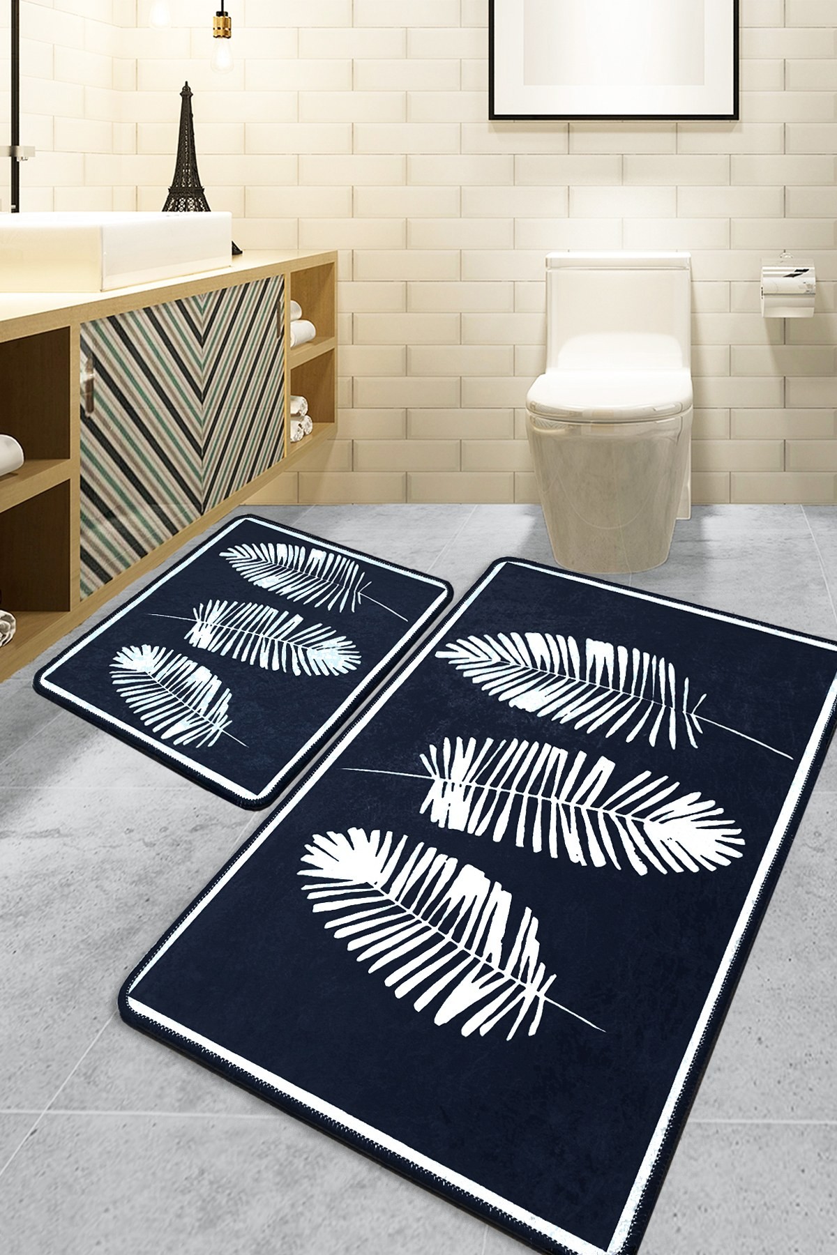 L'essentiel Maison Set od 2 kupaonska tepiha crna