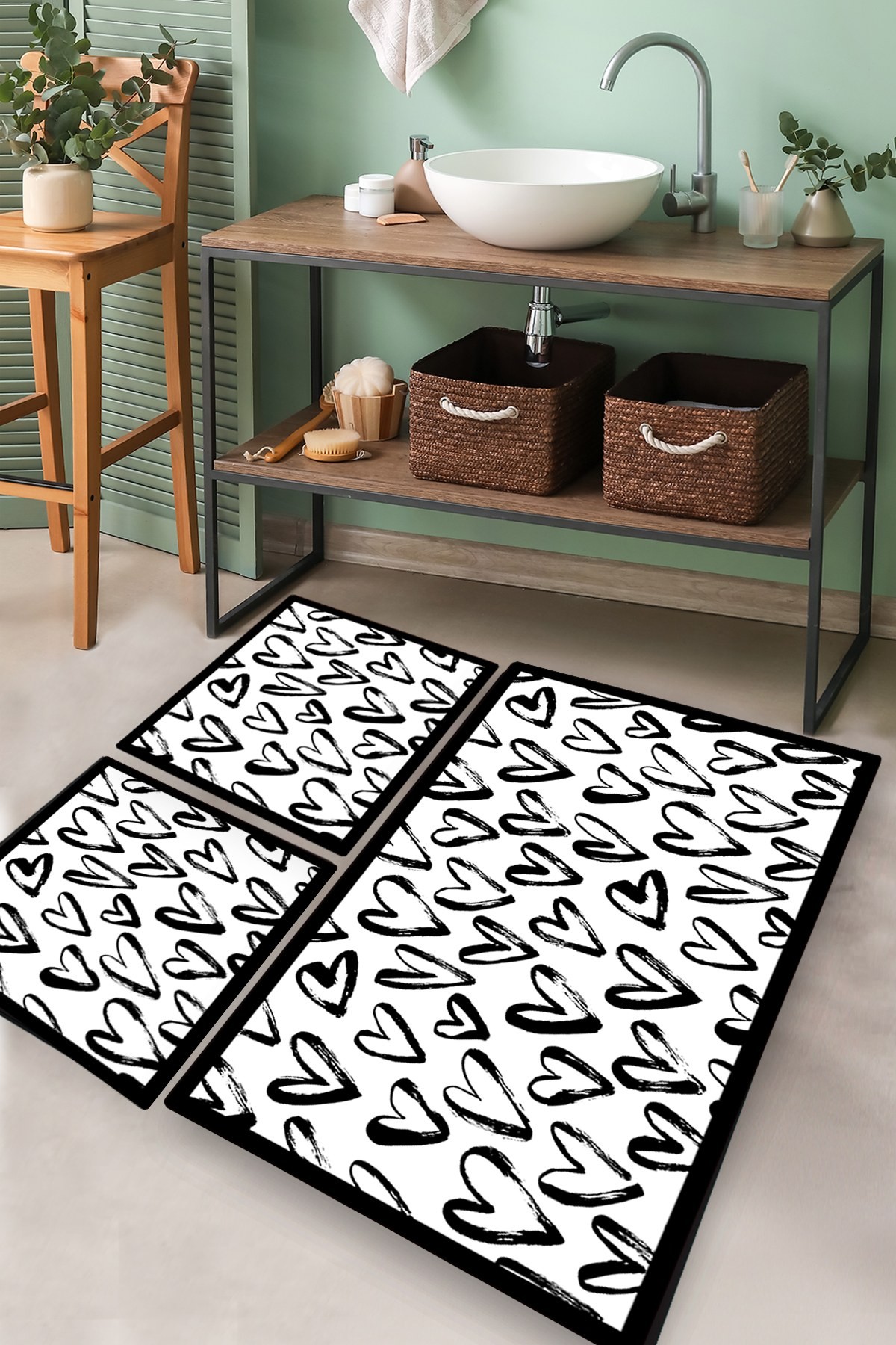 L'essentiel Maison Set od 3 kupaonska tepiha Colorful