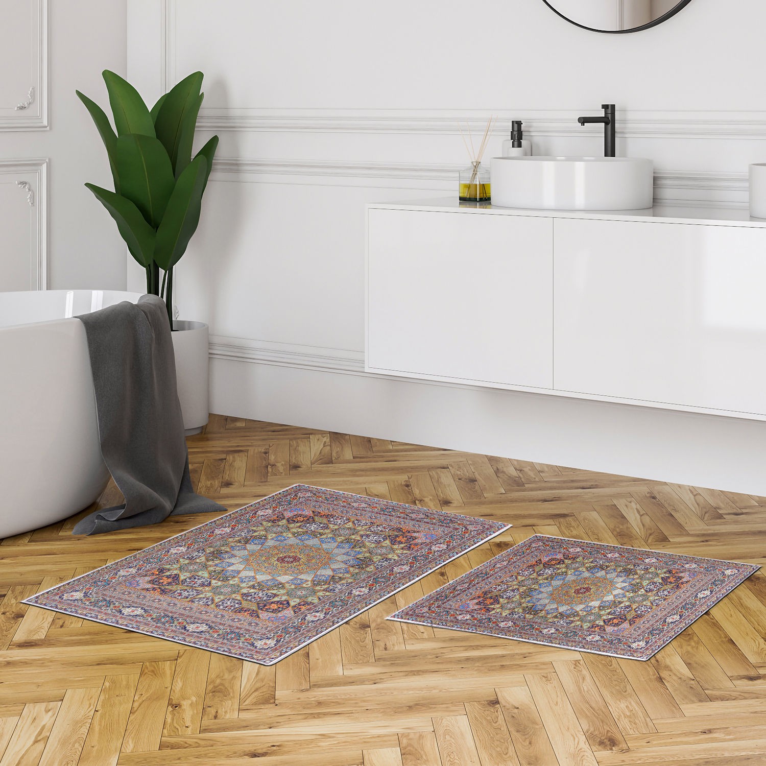 L'essentiel Maison Set od 2 kupaonska tepiha Šarene