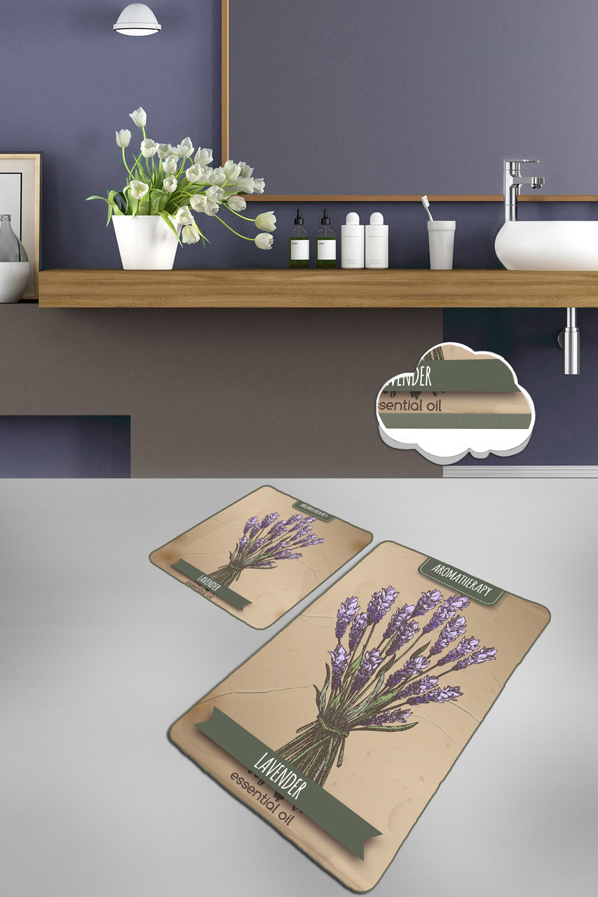 L'essentiel Maison Set od 2 kupaonska tepiha Šarene