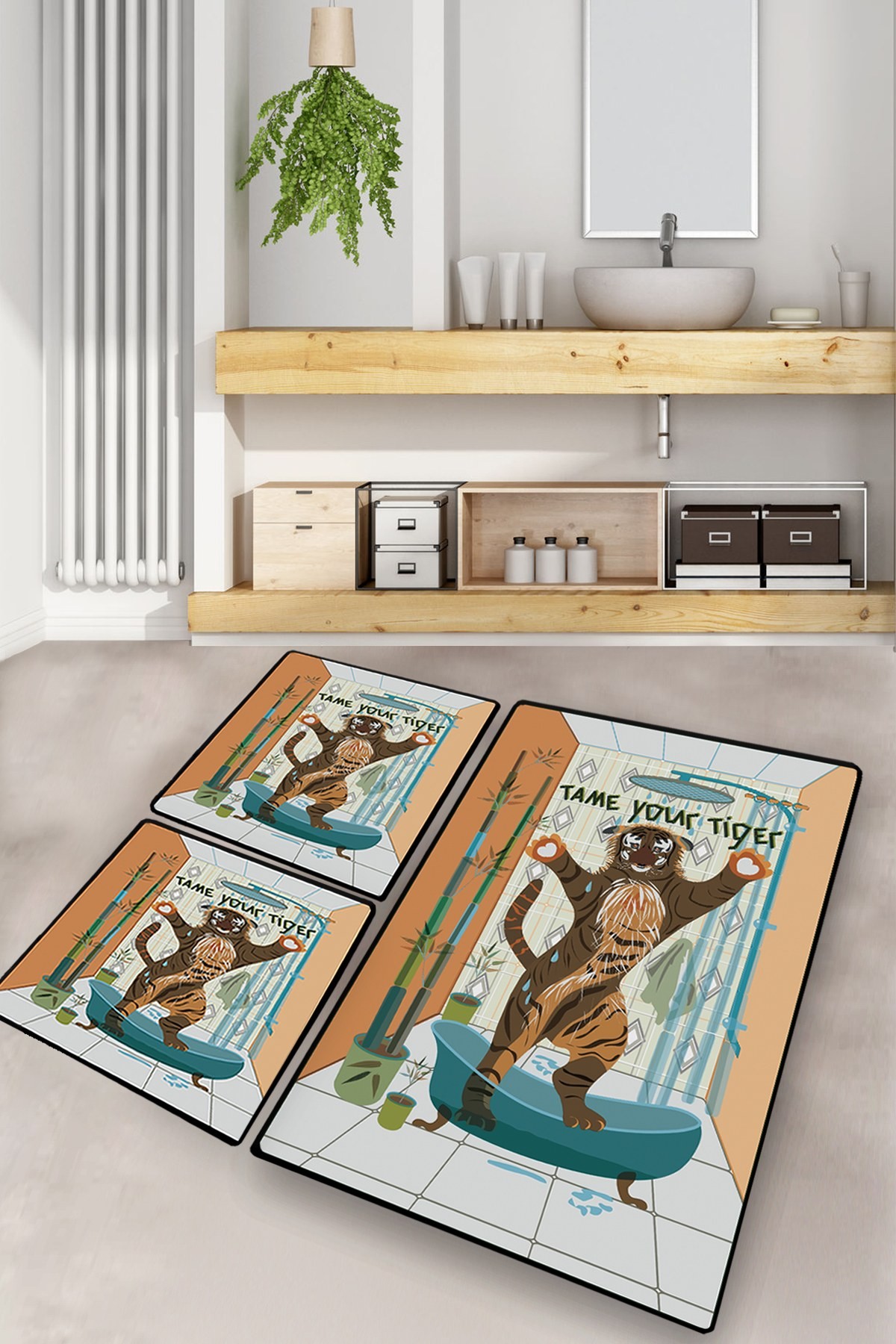 L'essentiel Maison Set od 3 kupaonska tepiha Colorful