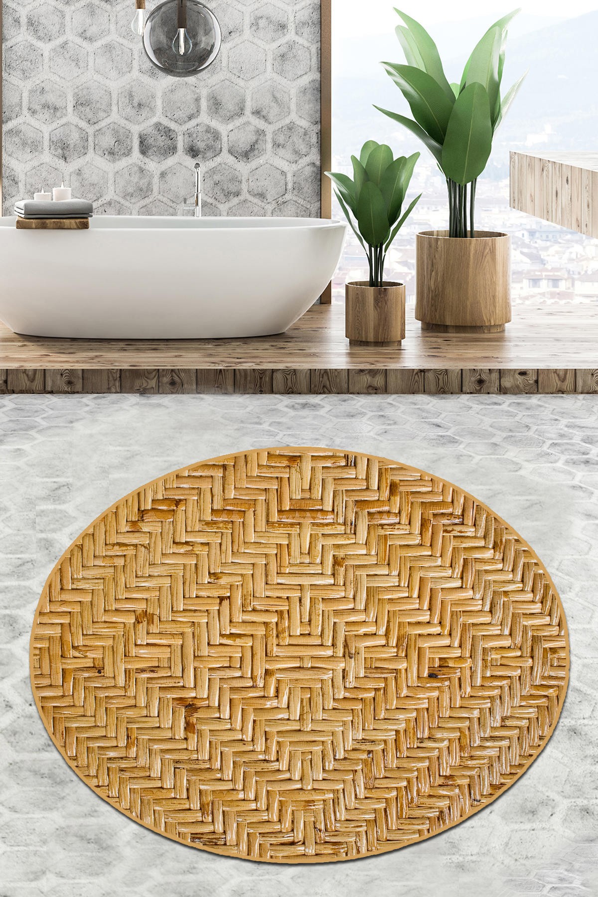 L'essentiel Maison Kupaonski tepih 140cm Šaren