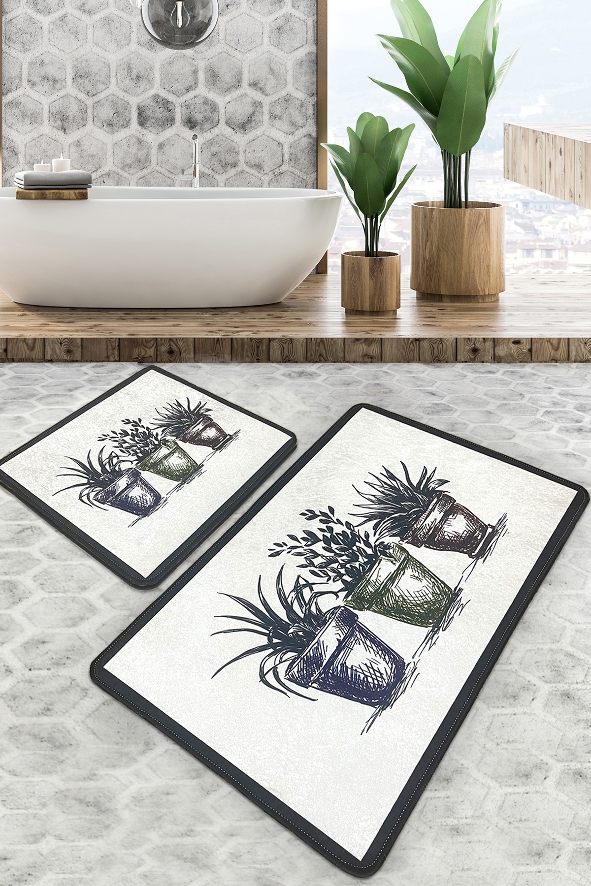 L'essentiel Maison Set od 2 kupaonska tepiha Šarene