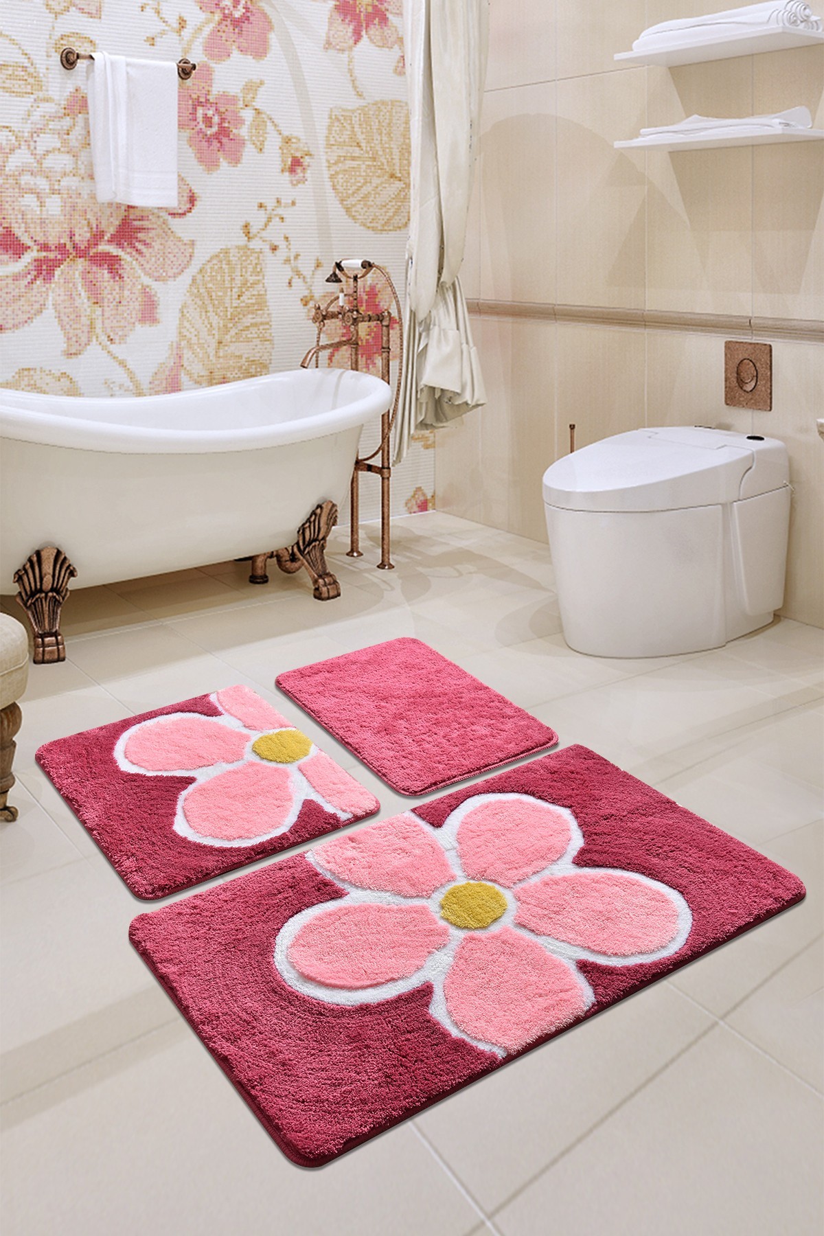 L'essentiel Maison Set od 3 kupaonska tepiha Colorful