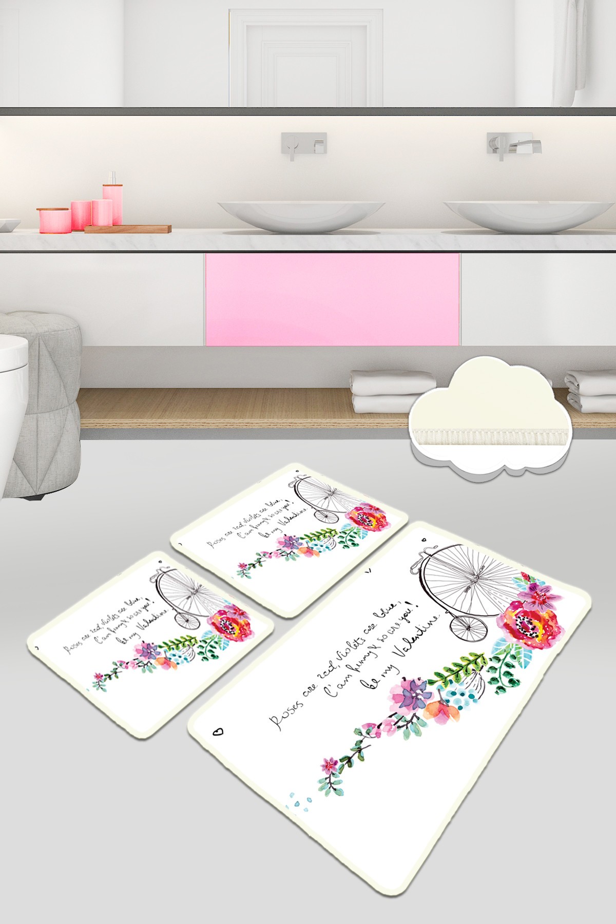 L'essentiel Maison Set od 3 kupaonska tepiha Colorful