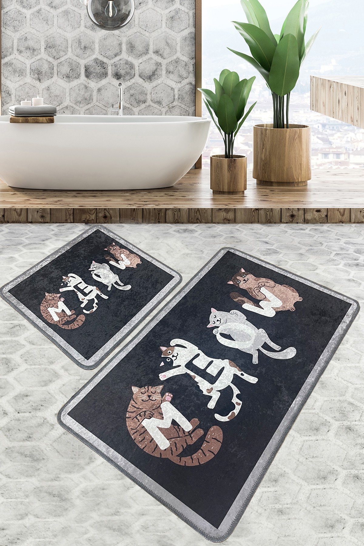 L'essentiel Maison Set od 2 kupaonska tepiha Šarene