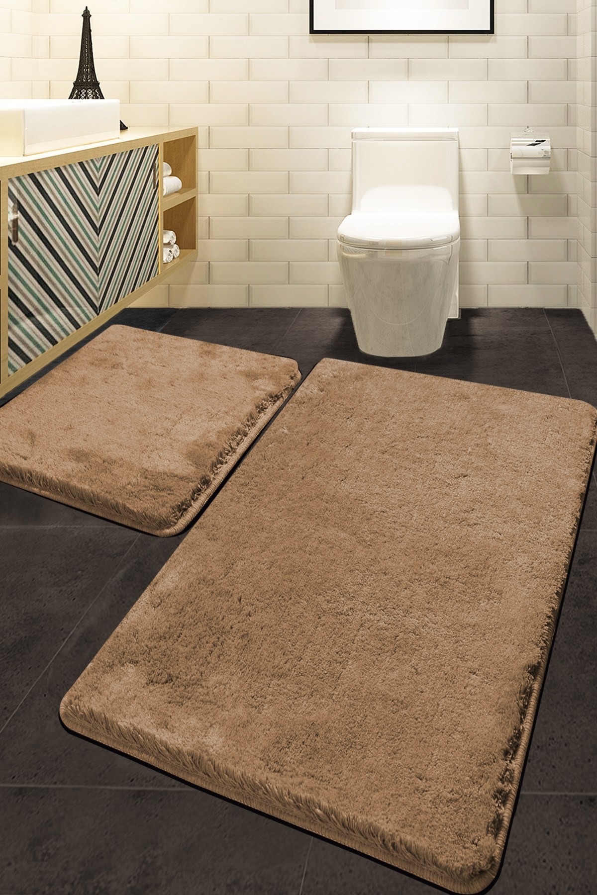 L'essentiel Maison Set od 2 tepiha za kupatilo, svijetlosmeđa