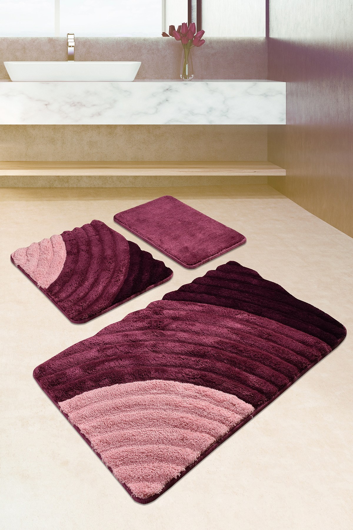 L'essentiel Maison Set od 3 kupaonska tepiha Colorful