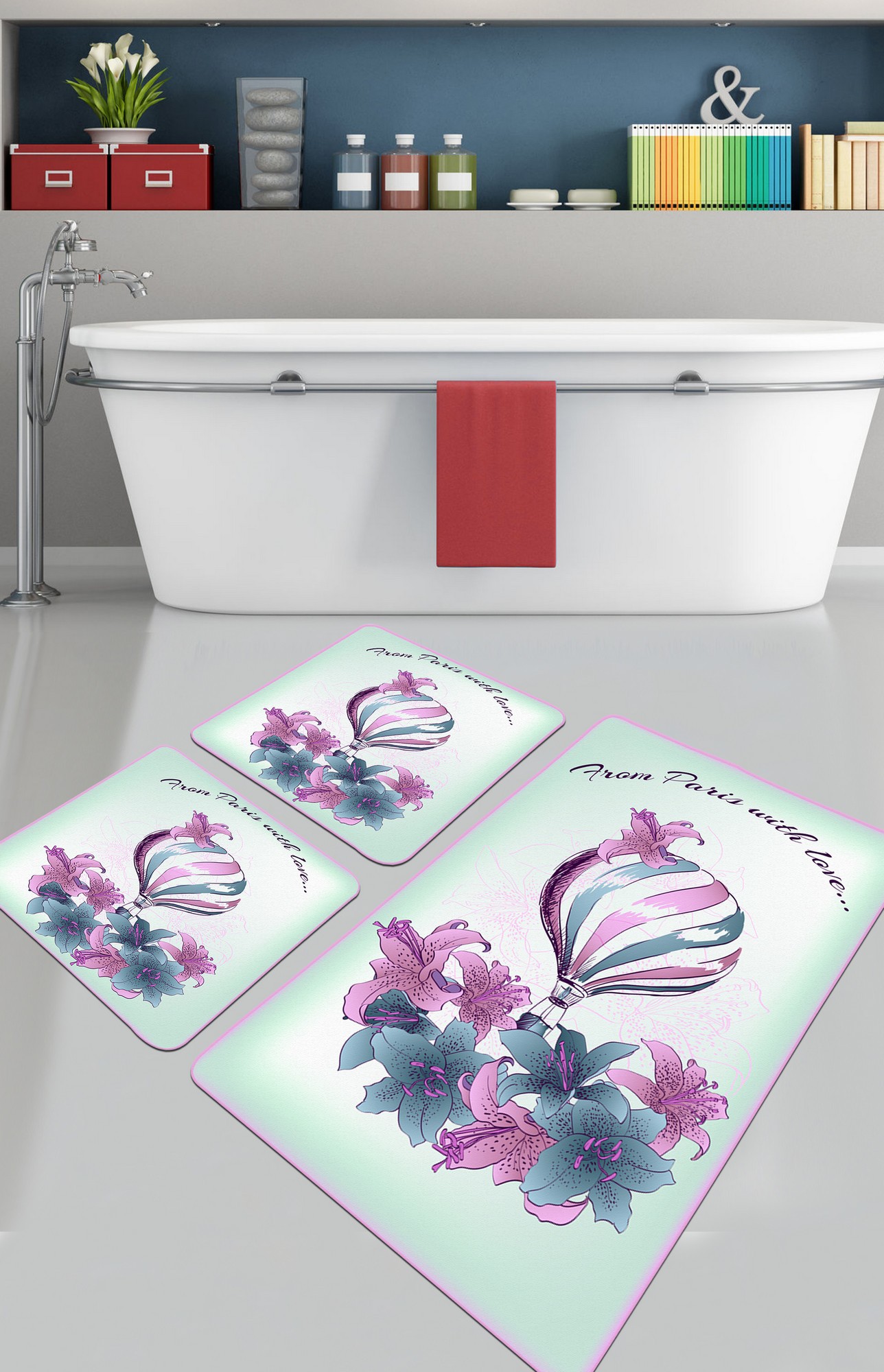 L'essentiel Maison Set od 3 kupaonska tepiha Colorful