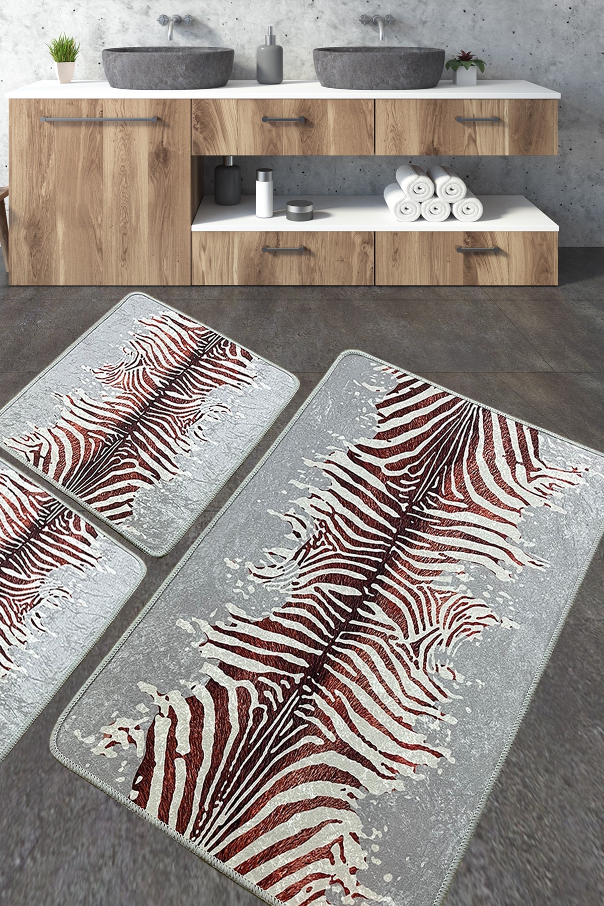 L'essentiel Maison Set od 3 kupaonska tepiha Colorful