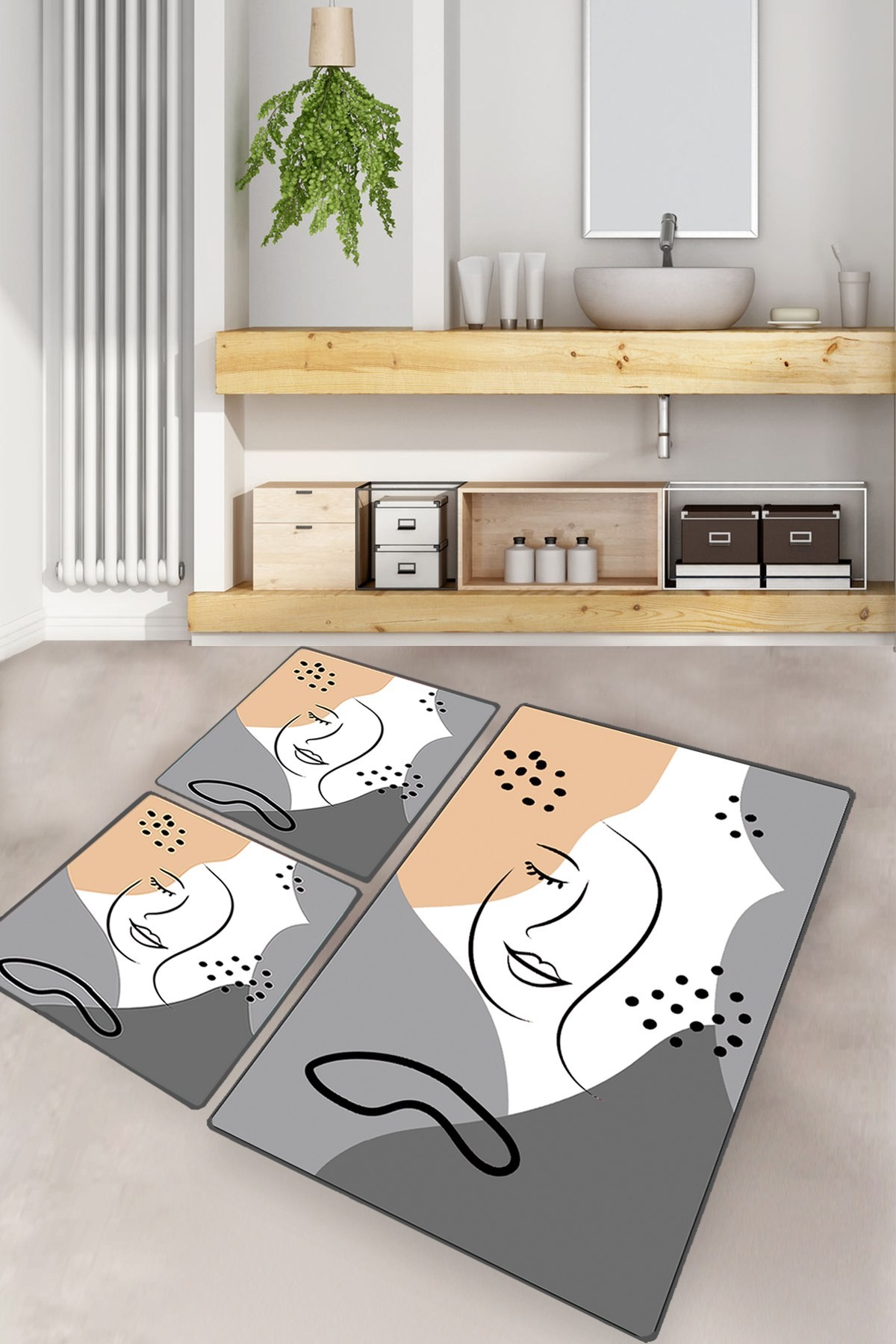 L'essentiel Maison Set od 3 kupaonska tepiha Colorful