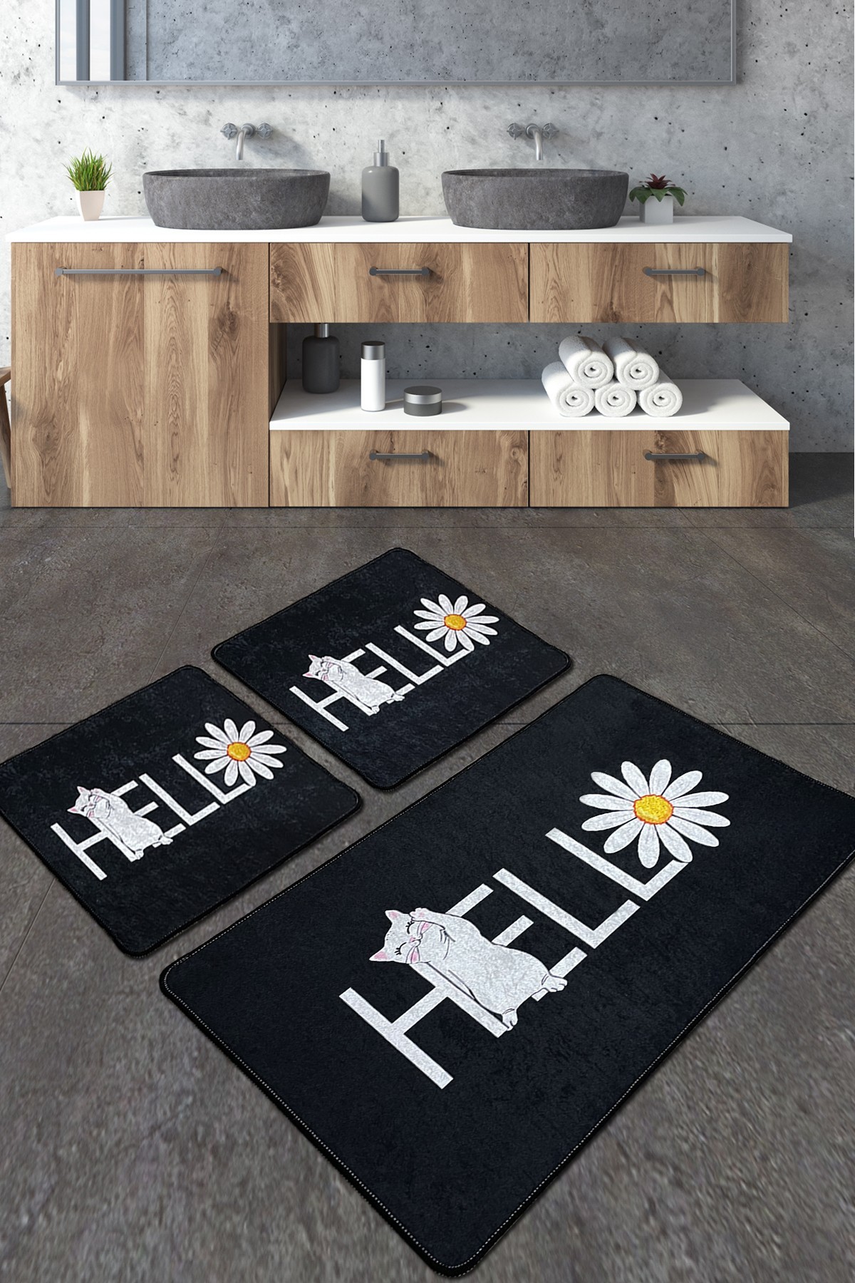 L'essentiel Maison Set od 3 kupaonska tepiha Colorful