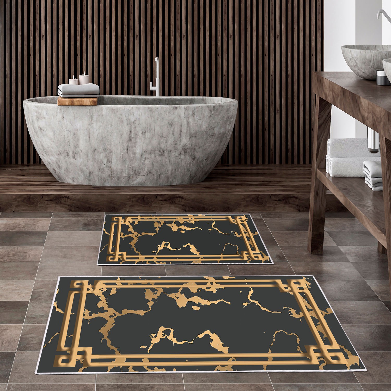 L'essentiel Maison Set od 2 kupaonska tepiha Šarene