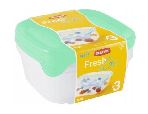 Curver Posuda za hranu, 3x0.8L, Menta
