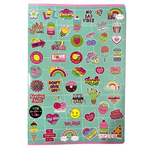 Street Sveska, A4, Meka korica, 54 lista, Bez linija, Šarena