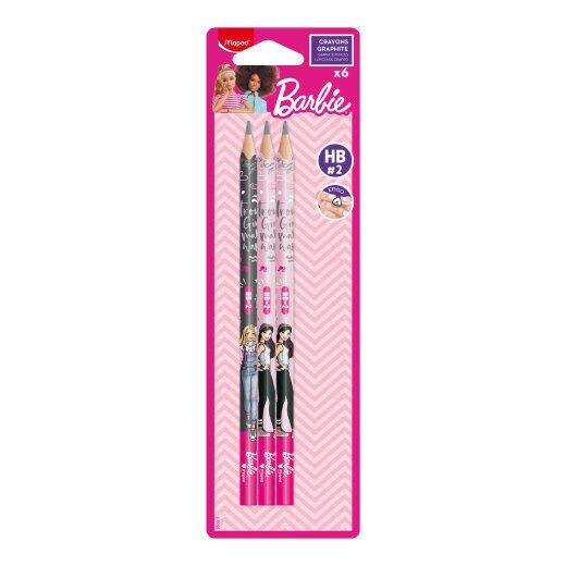 Maped Set grafitnih olovaka bez gumice Barbie, HB, 6 komada