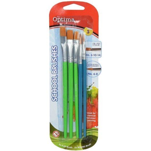 Optima Set kistova, Pljosnati+okrugli , 5 komada