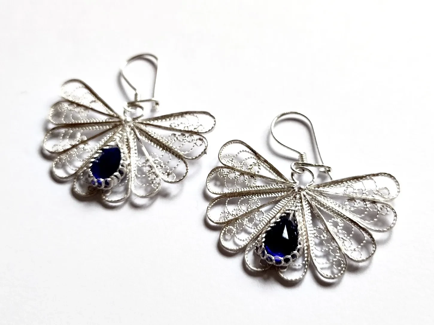 Filigran naušnice srebro filigranske, Plave